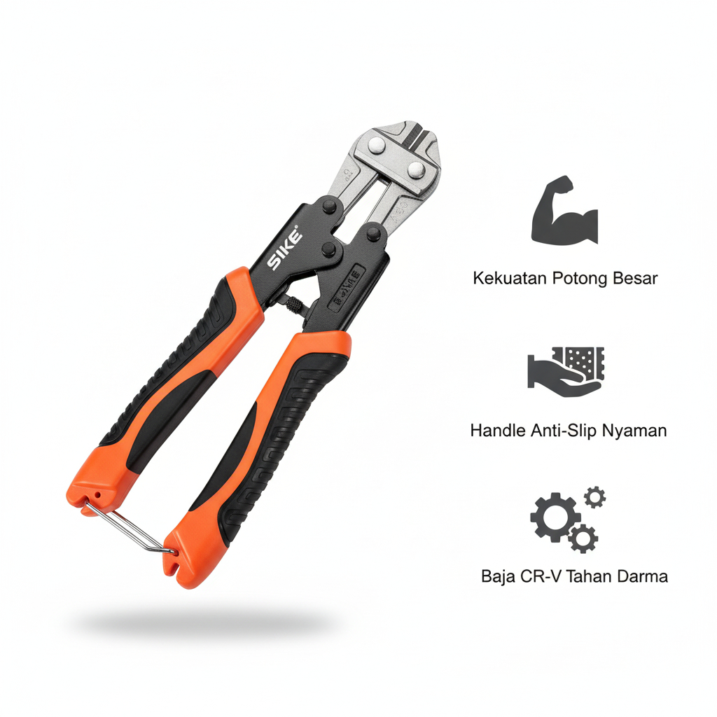 Tang Gunting Potong Besi Baja Kabel Tunggal 8 Inch SIKE Pemotong Kawat Gembok Baut Bolt Cutter Anti 
