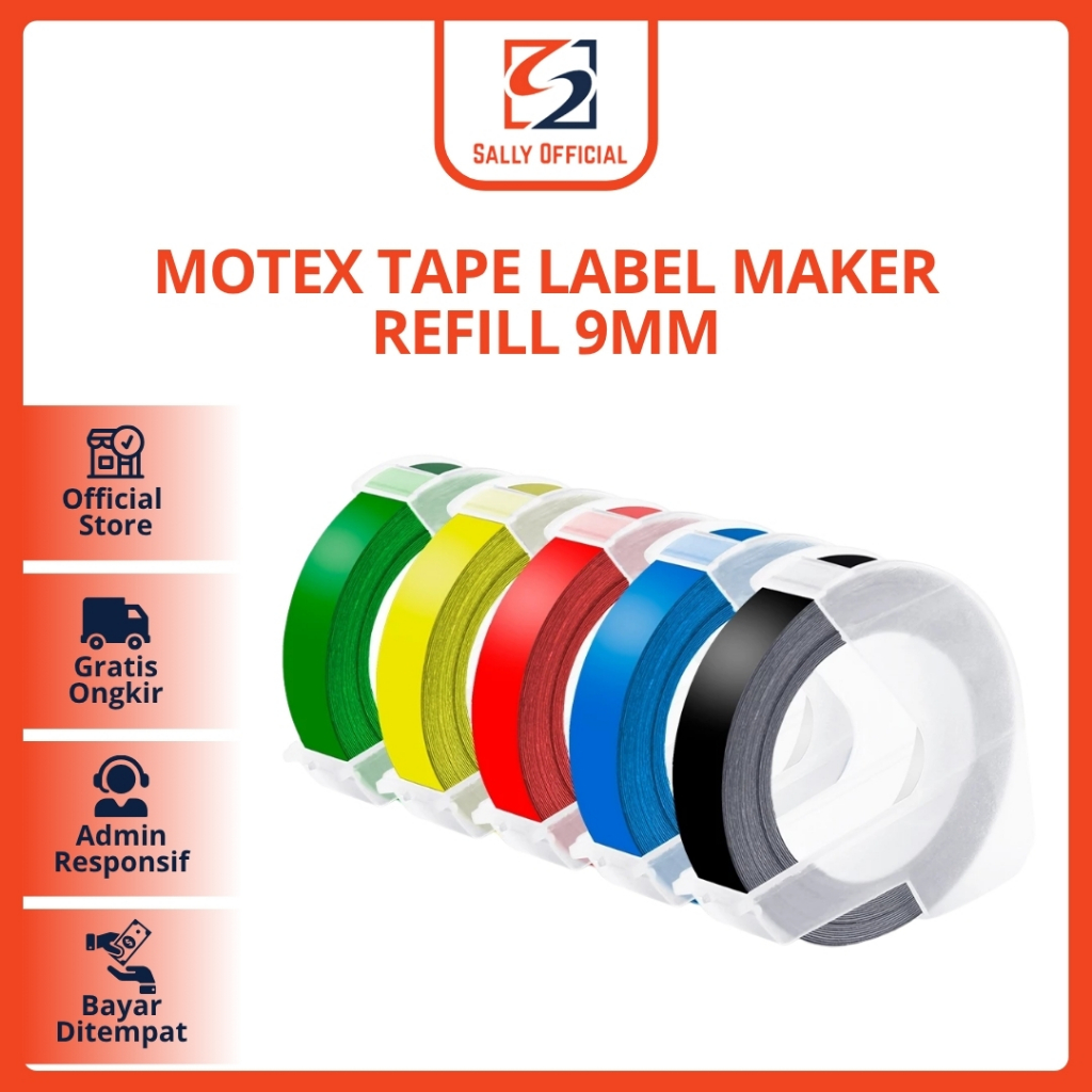 TAPE LABEL MAKER CIDY REFILL 9MM DYMO MOTEX