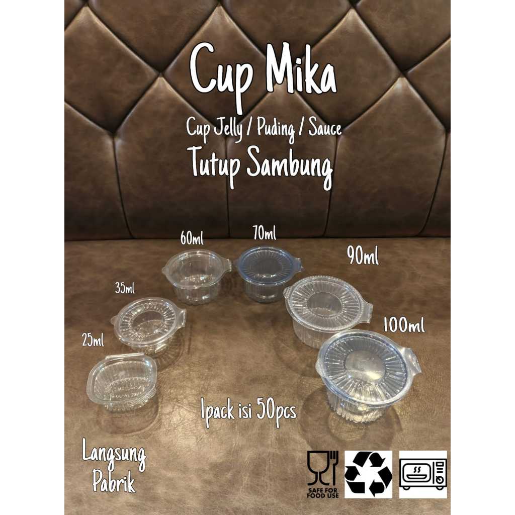 Cup Sauce Tutup  Sambung Ideal / Cup Pudding 25ML 35ML 70ml 90ml 100ml / Cup Mika Sambal