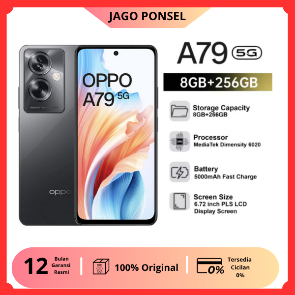 EX DEMO OPPO A79 5G  NFC KAPASITAS PENYIMPANAN RAM 8/256GB BATERAY 5000mA.KAMERA JERNIH