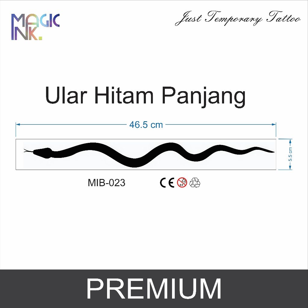 Ular Hitam Tattoo Temporary Fruit Ink Premium Semi Permanen