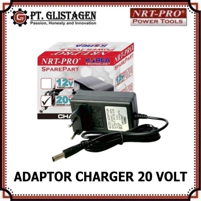 NRT PRO Adaptor Charger 20V 2.0A Cas Mesin Bor Cordless Beterai 20 Volt 2000 mAh