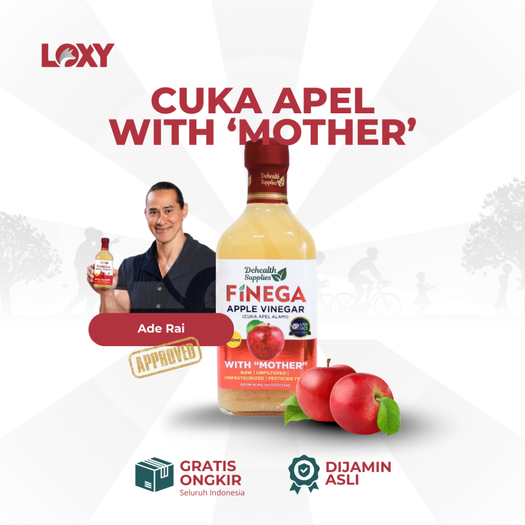 Finega Cuka Apel with mother 500ml 1000ml