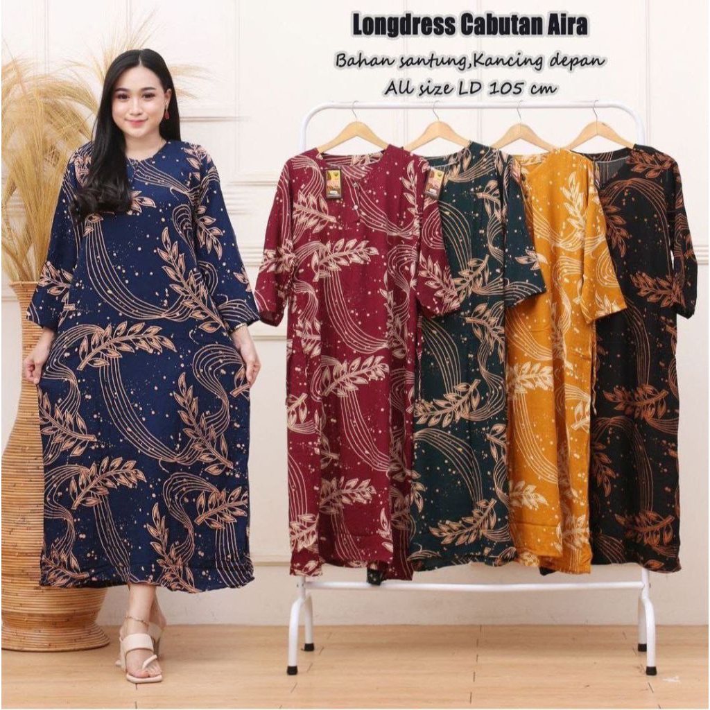 Longdres Lengan Panjang Busui Ld110 Pb130 Daster Murah Rayon