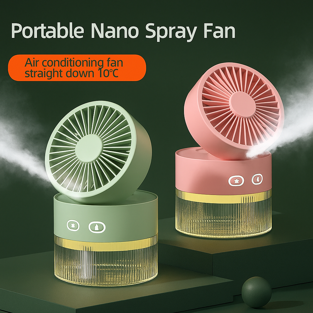 Kipas Angin Portable Mini USB Multifungsi 3 in 1 Kipas Humidifier Diffuser With Lampu