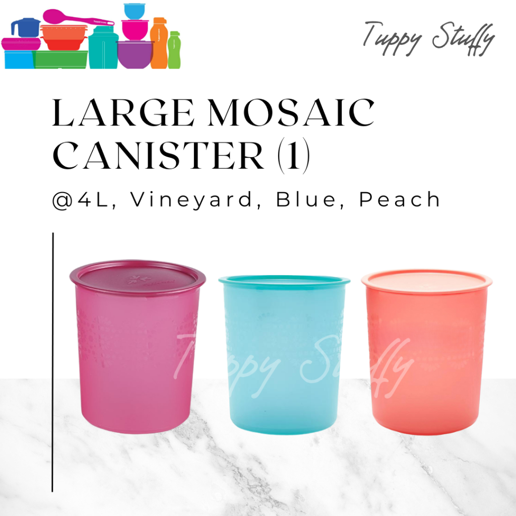 Tupperware Large Mosaic Canister  4L (1)- Vineyard I Toples Makanan 4Liter/Toples tutup kedap udara