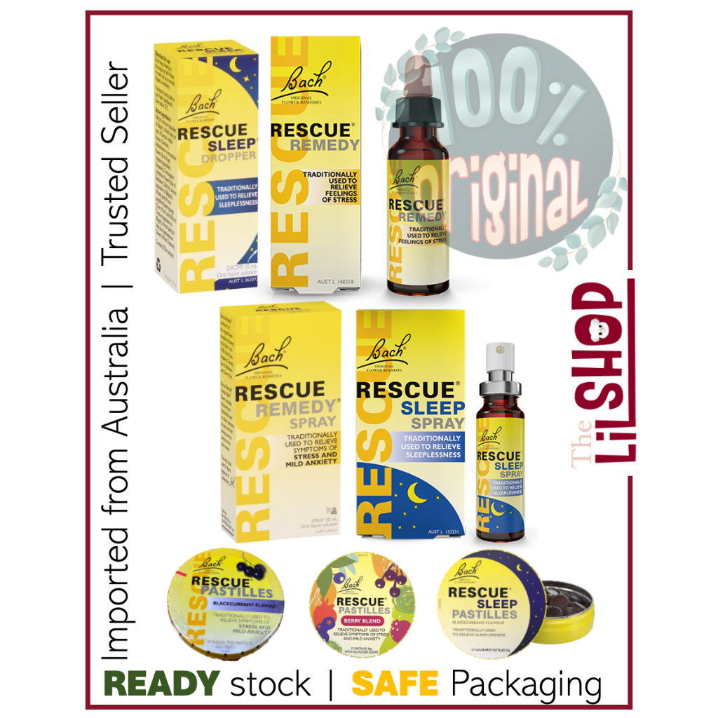 BACH Rescue Remedy Sleep : Dropper, Spray and Pastilles - 10 ml / 20 ml / 50 g - 100% ORIGINAL