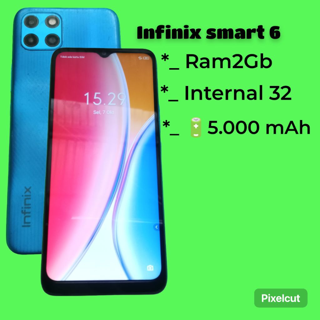 Infinix smart 6 Ram 2/32Gb. Hp murah siap pake
