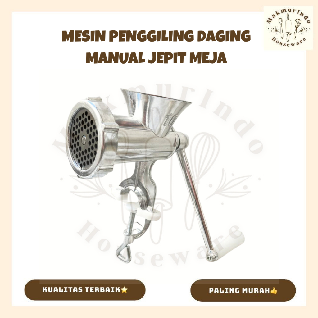 Mesin Penggiling Daging Jepit Meja Alat Giling Bakso Ayam Sapi Tebal Kokoh Premium