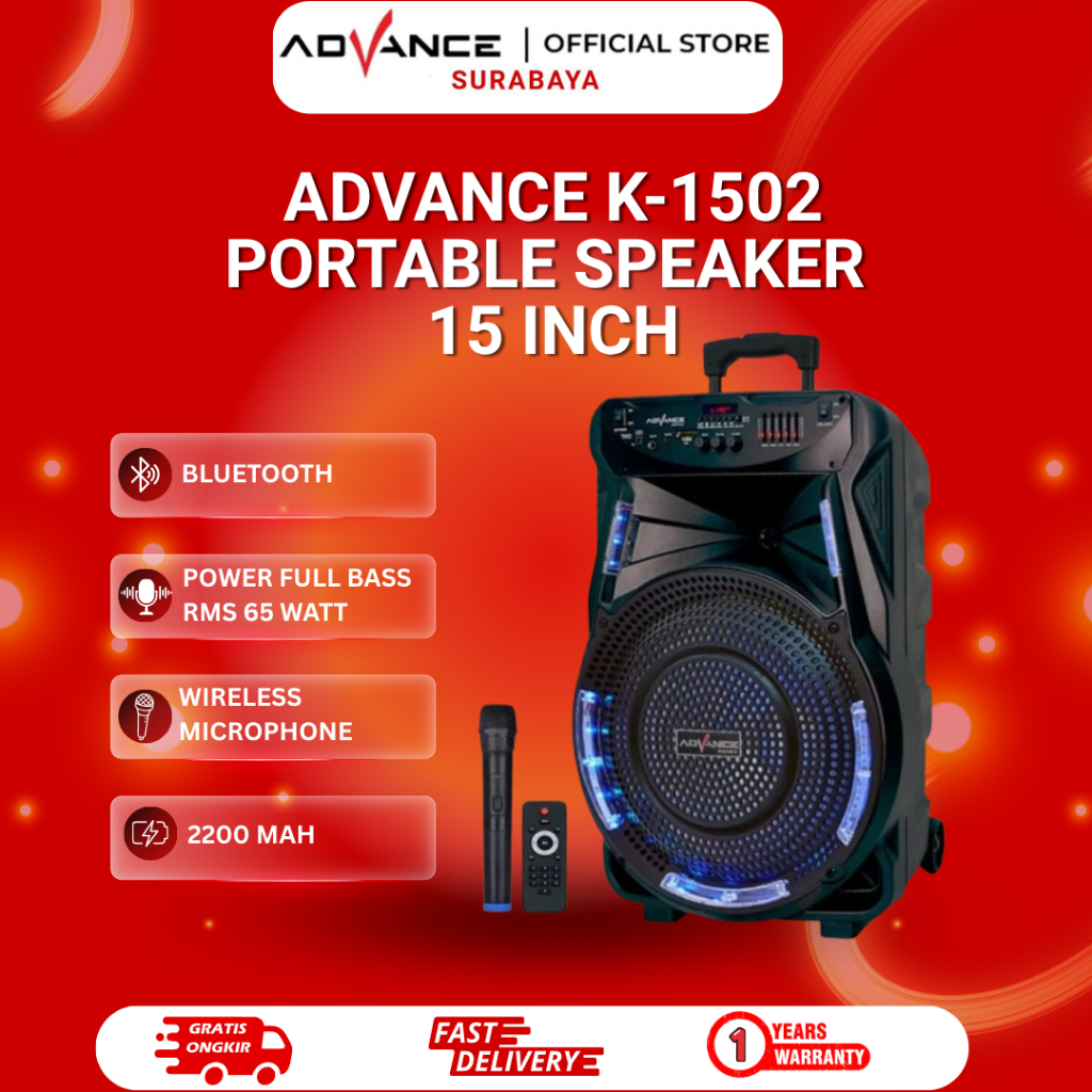 Speaker Advance K1502 Bluetooth Portable