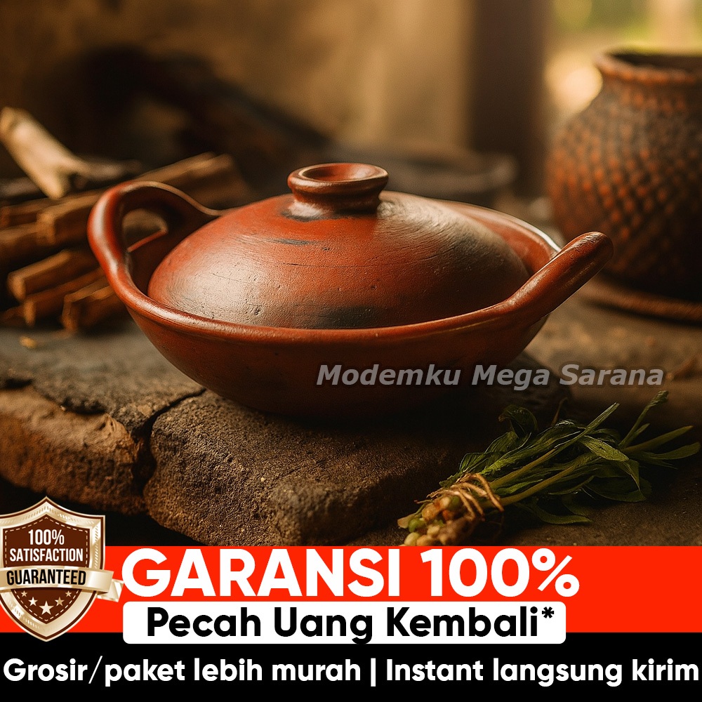 Gerabahku | Wajan Tanah Liat Gerabah Wajan Tradisional - Diameter 35 cm