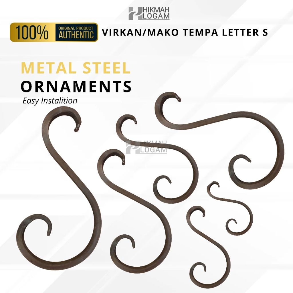 HL - Virkan/Nako Tempa Letter S Nako 12 (10mm) - Aksesoris pagar tralis dll