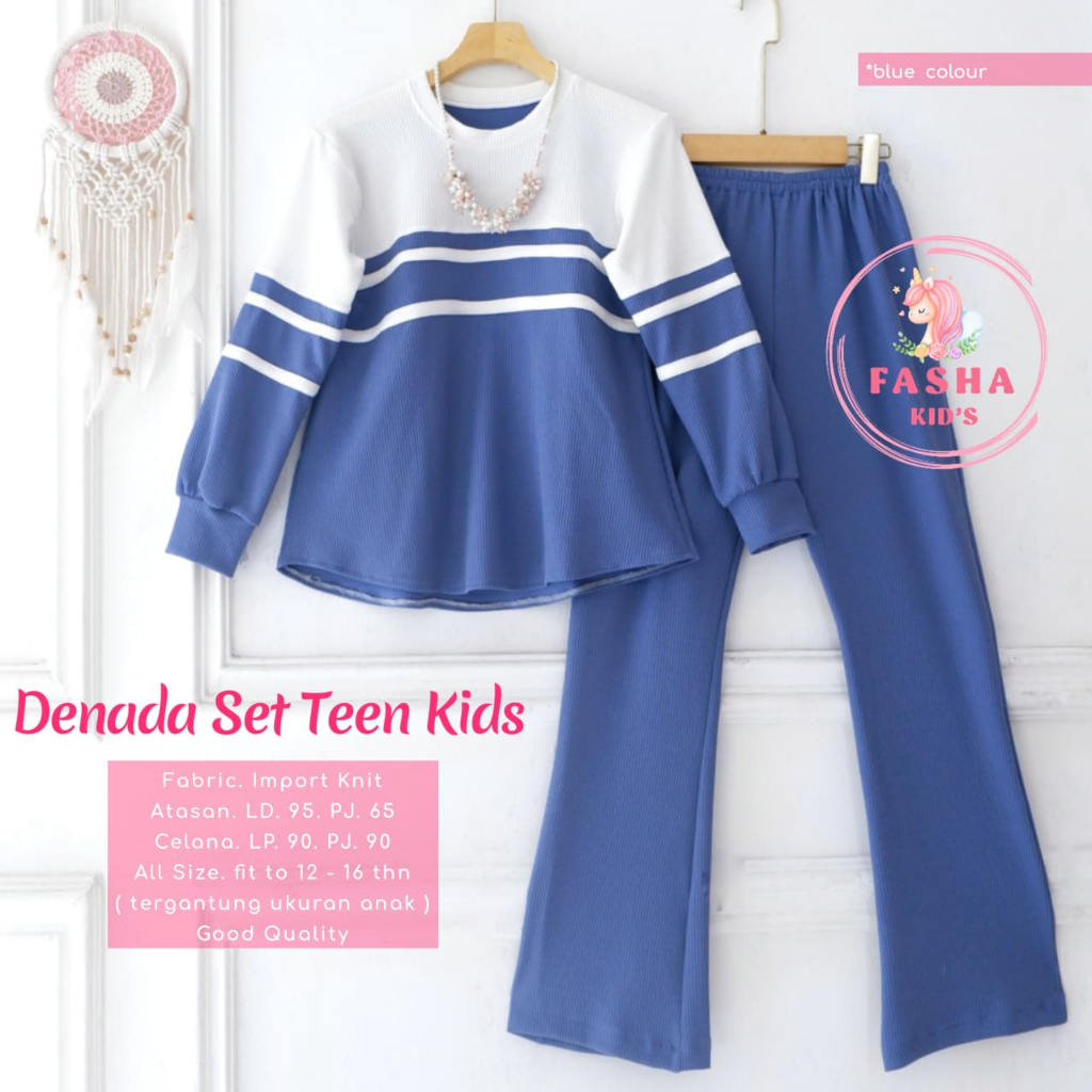setelan anak perempuan 12-16 tahun denada set teen ori fasha kids