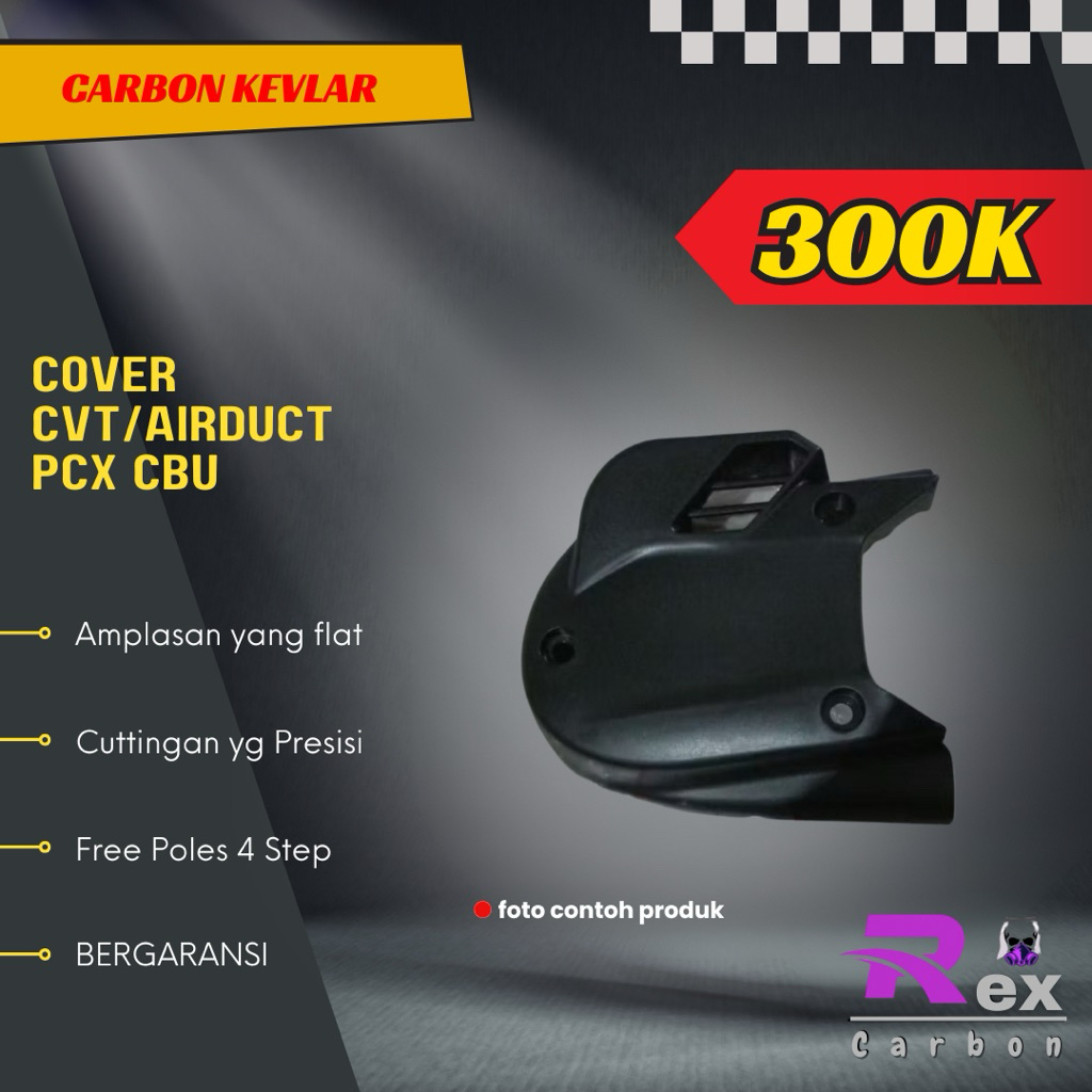 Cover CVT Airduct PCX CBU Carbon Kevlar Karbon Fiber