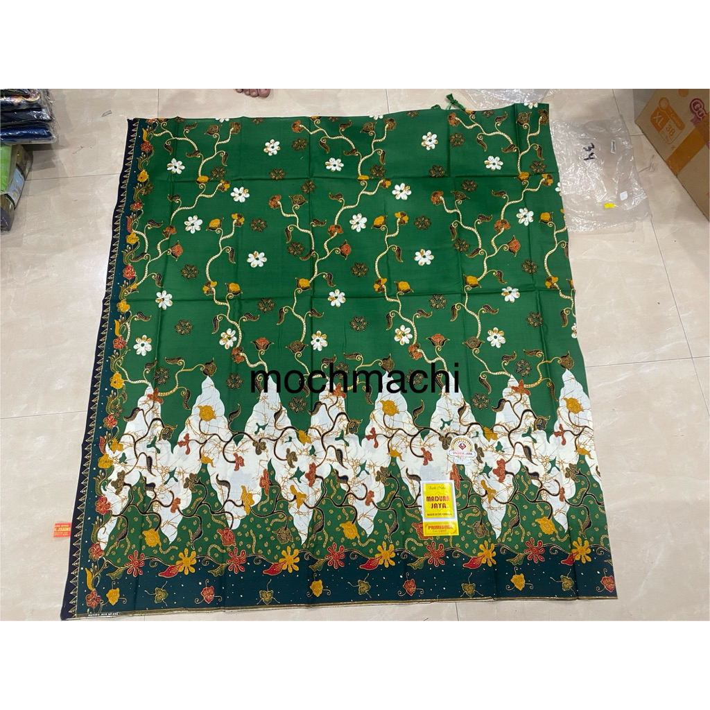 Kain Panjang Jarik Batik Sewek Madura Jaya motif bunga motif primisima warna hijau unggul jaya bisa 
