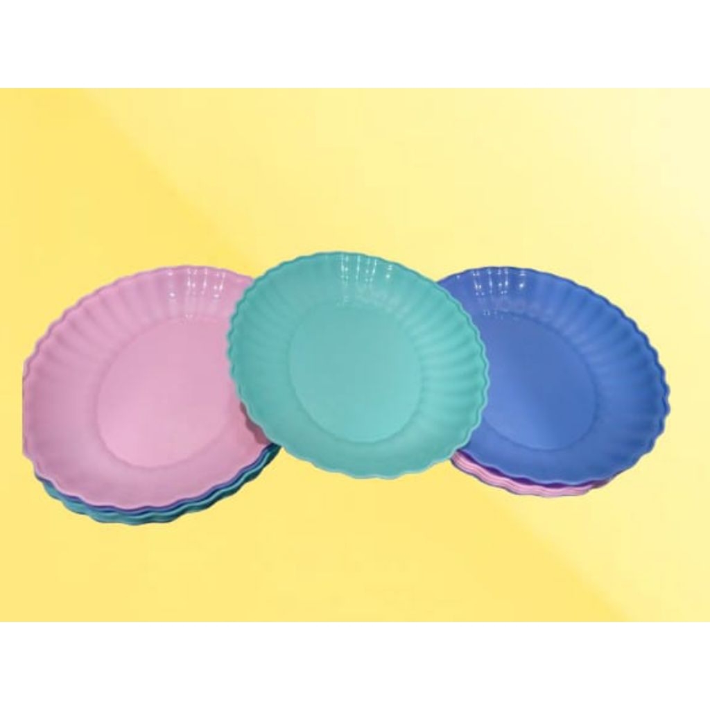 (12 pcs) Piring Oval Lusinan -  Piring Oval Kerang - Piring Buah - Piring Serbaguna - Piring Hajatan