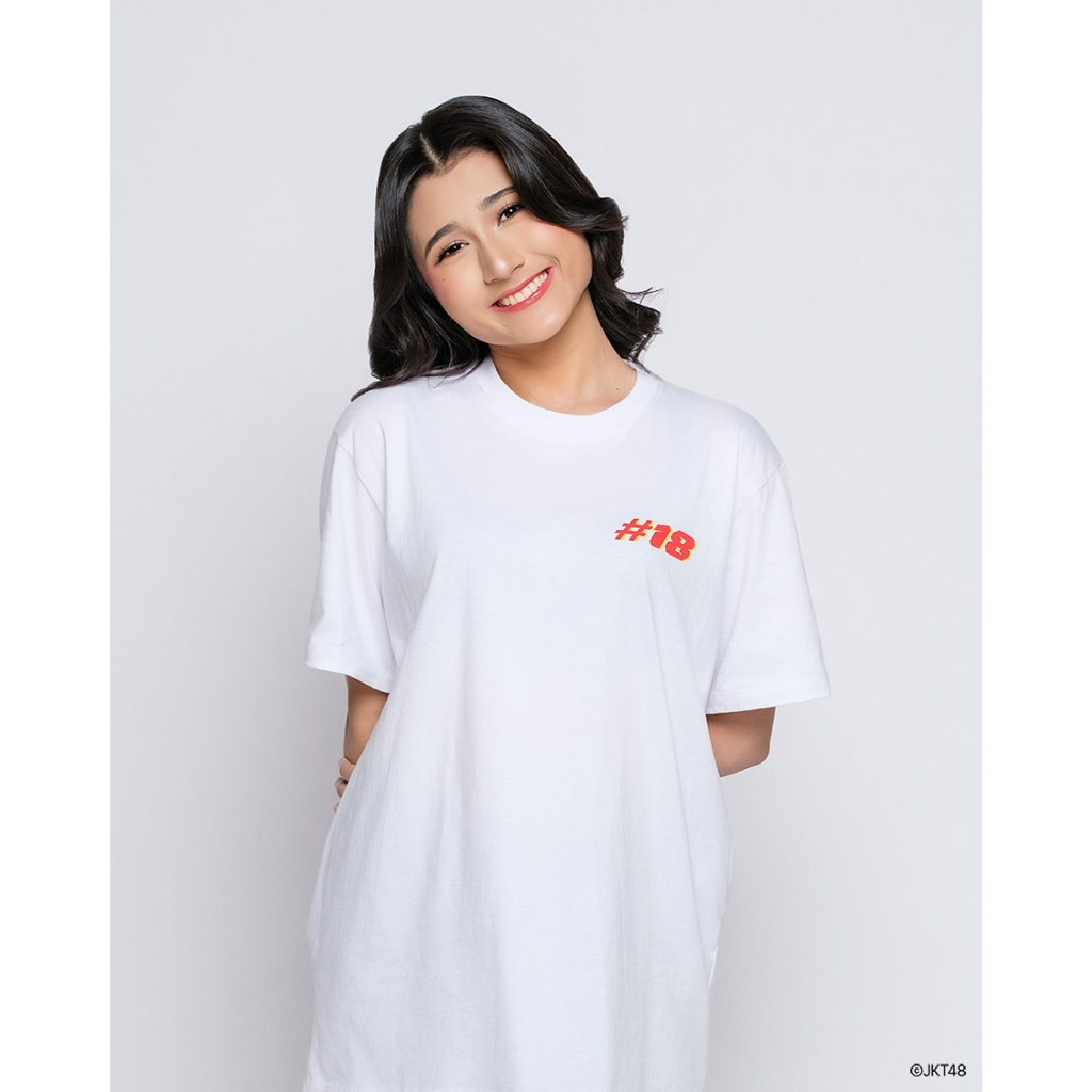 Kaos JKT48 Birthday T-Shirt Raisha Syifa 2025 Free Stiker/PC - Putih