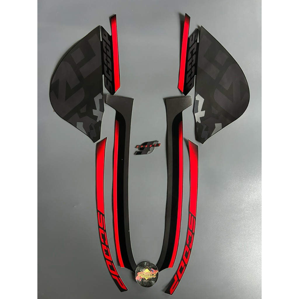 STRIPING STIKER SCOOPY SPORTY 2020 HITAM ORIGINAL