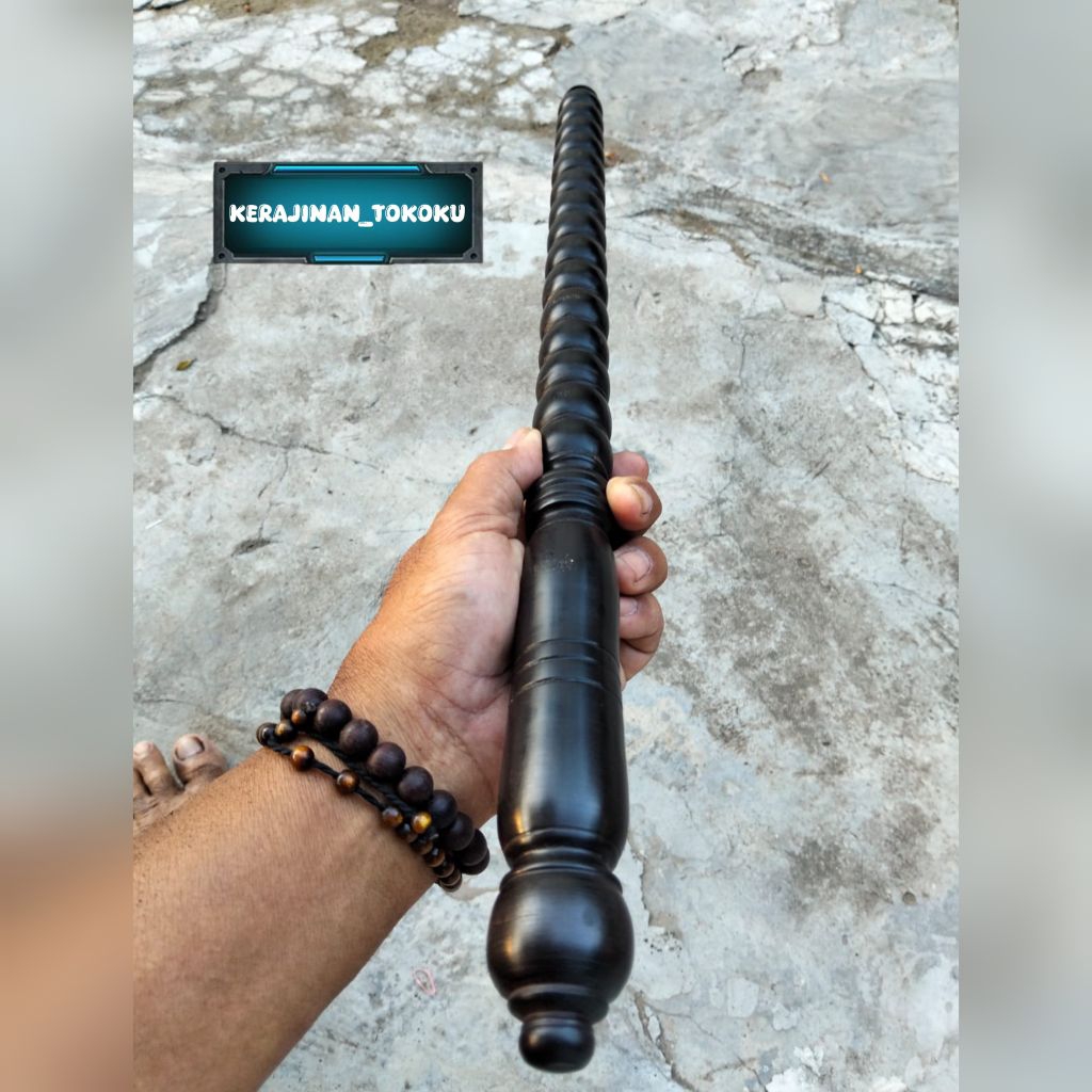 Tongkat Godo/Tongkat Gada Kayu Galih kelor hitam