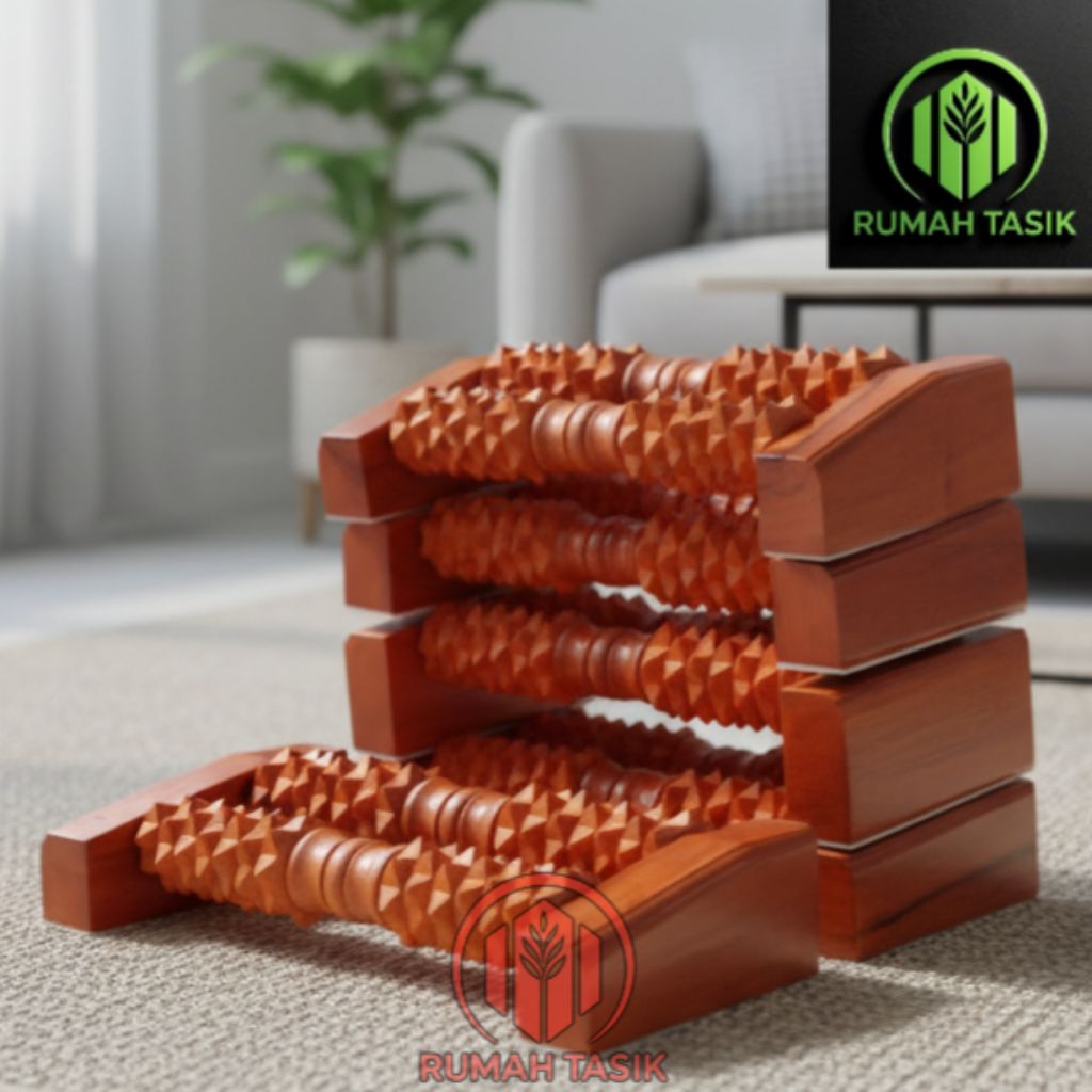 Alat Pijat Refleksi Kaki / Alat Pijat Tradisional / Akufuntur / Alat Refleksi Kaki 2 Roll Kayu