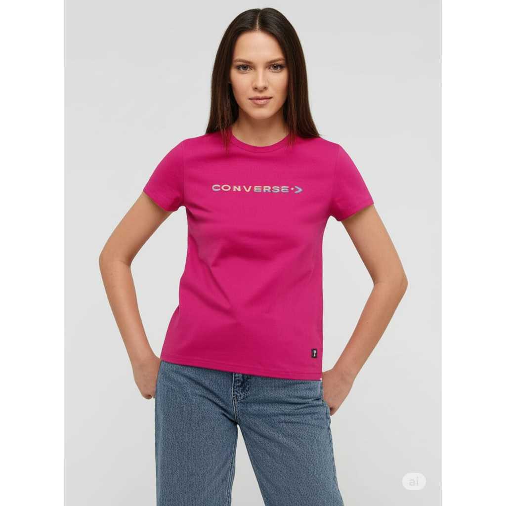 Kaos wanita Converse Women Tshirt Pink Original