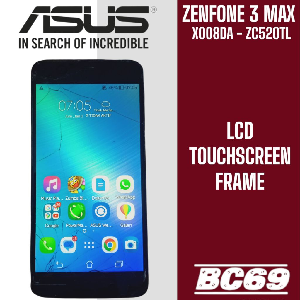 LCD Touchscreen Frame Asus Zenfone 3 Max X008DA ZC520TL