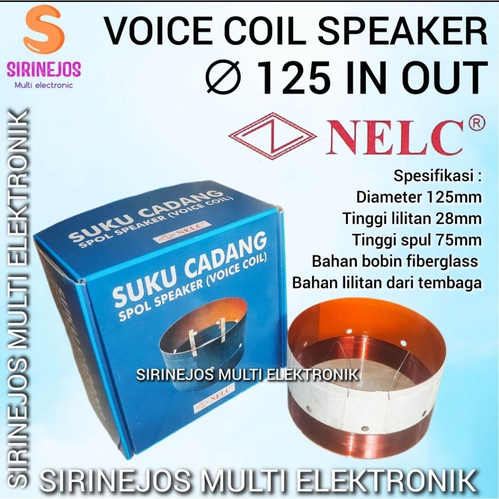 SPUL NELC 125MM IN OUT VOICE COIL 5IN INOUT SPOOL 5IN  SPUL SPEAKER 18 INCHI