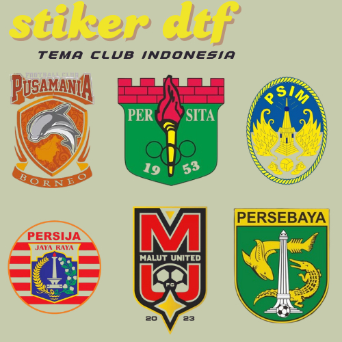 JUAL stiker dtf patch logo club bola BRI LIGA 1 sablon footbal club INDONESIA