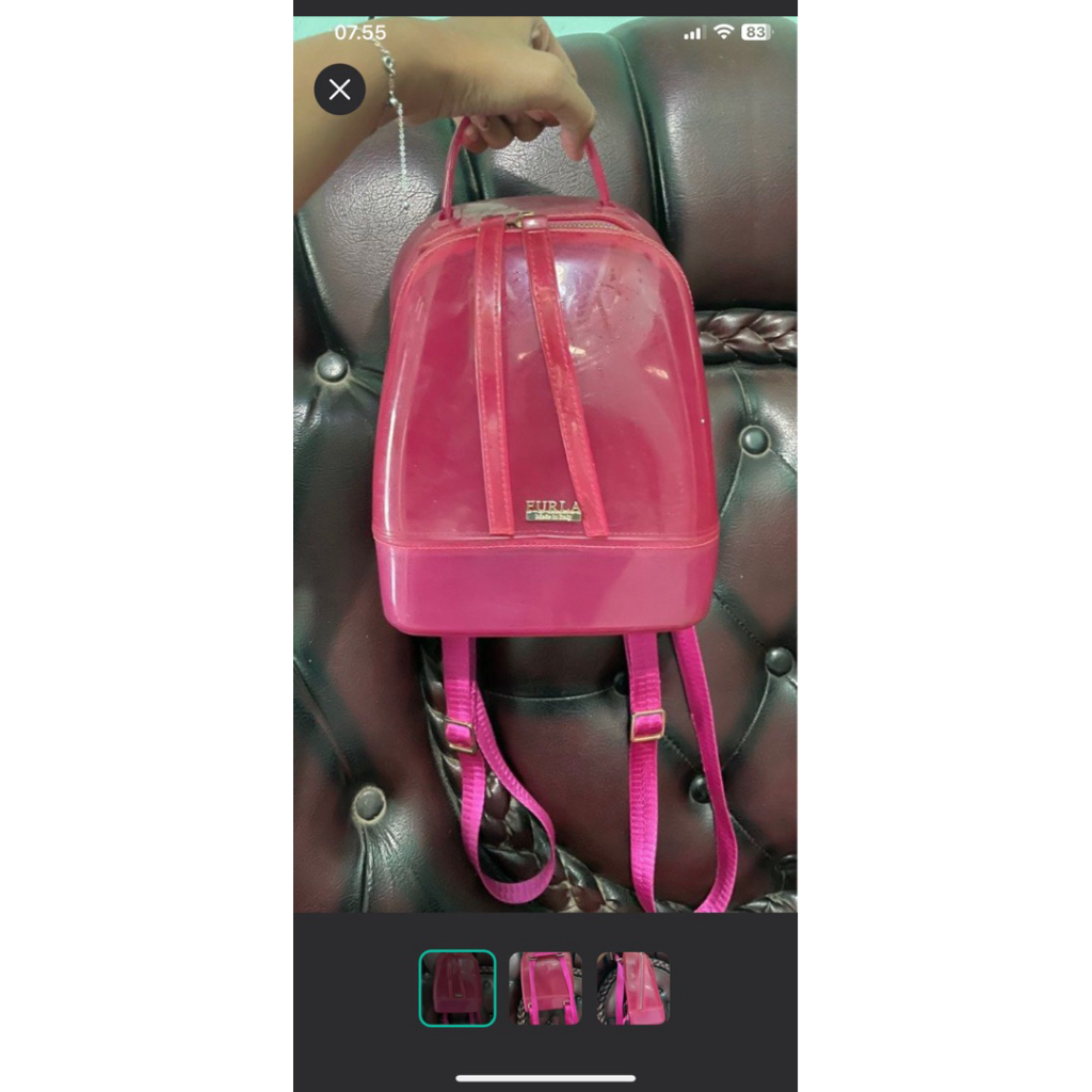 [PRELOVED] Ransel jelly furla pink fuchia
