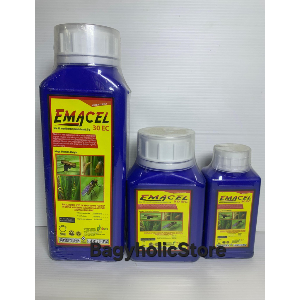 Insektisida EMACEL 30 EC Original Asli Lengkap Kemasan 100ml 250ml 500ml Hama Tanaman