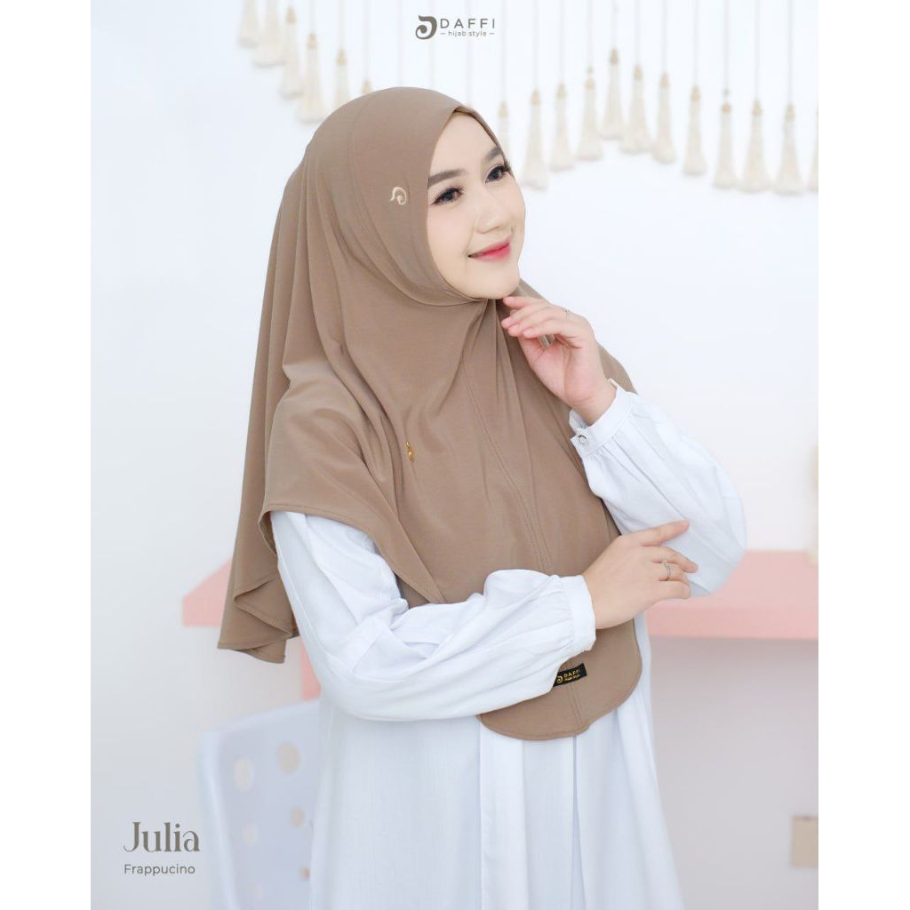 JILBAB DAFFI ORI TERBARU JULIA SERIES HIJAB INSTAN JERSEY NON PAD BERGO TANPA PET MURAH PREMIUM GROS