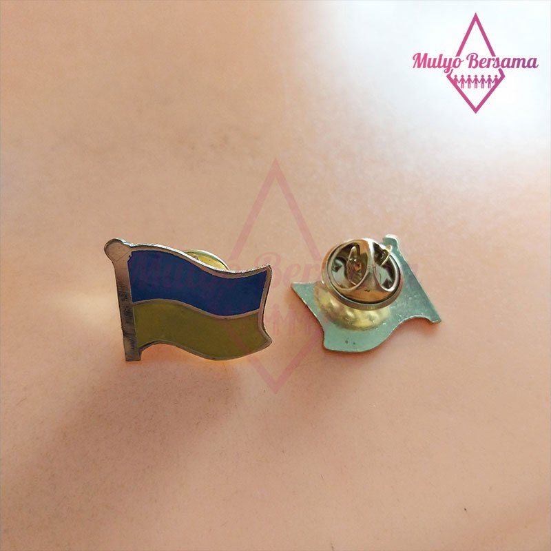Pin Bros Ukraina Bahan Logam Pin Bendera Ukraina - Mulyo Bersama