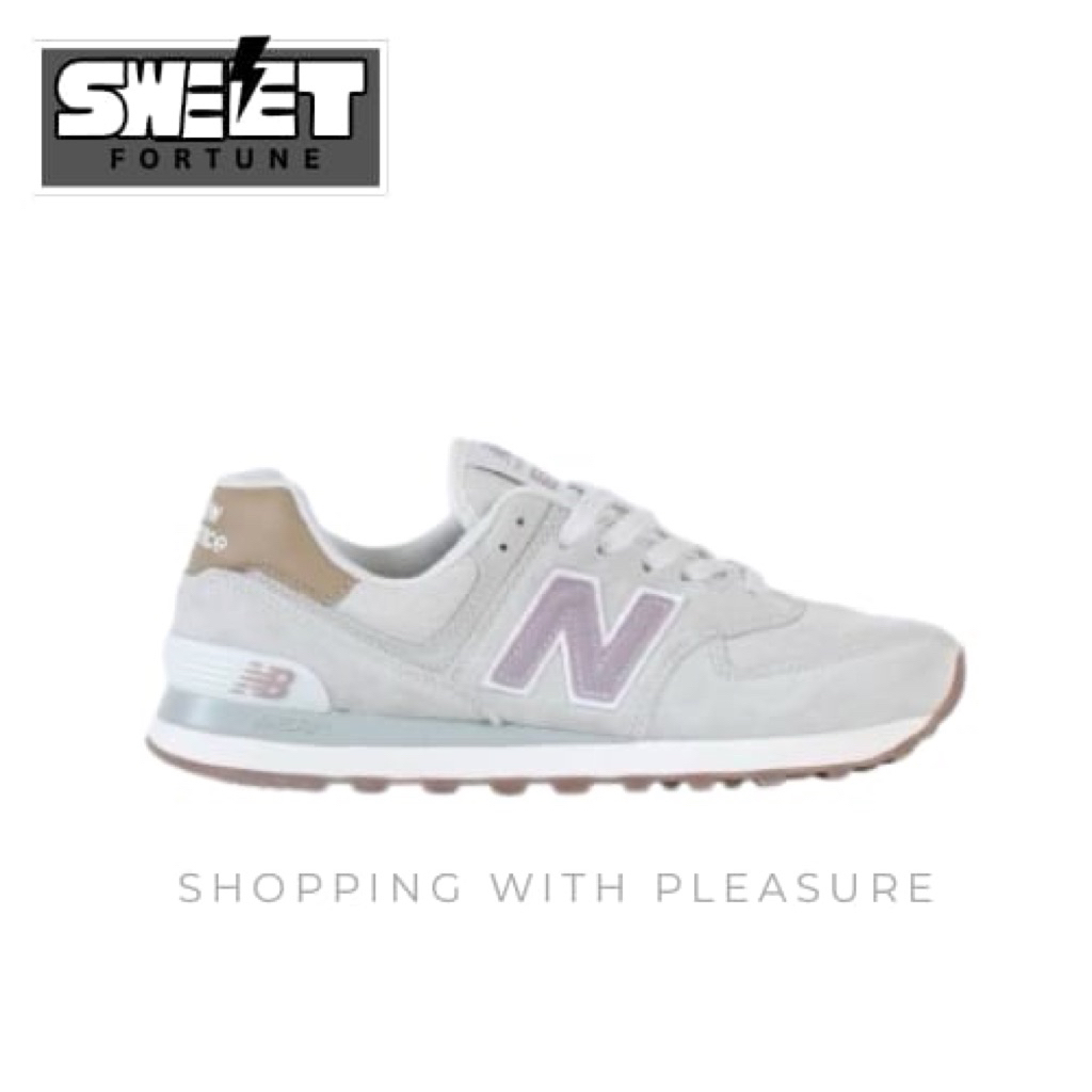 (SWEETFORTUNE) Sepatu Sneakers New Balance 574 Beige Pink