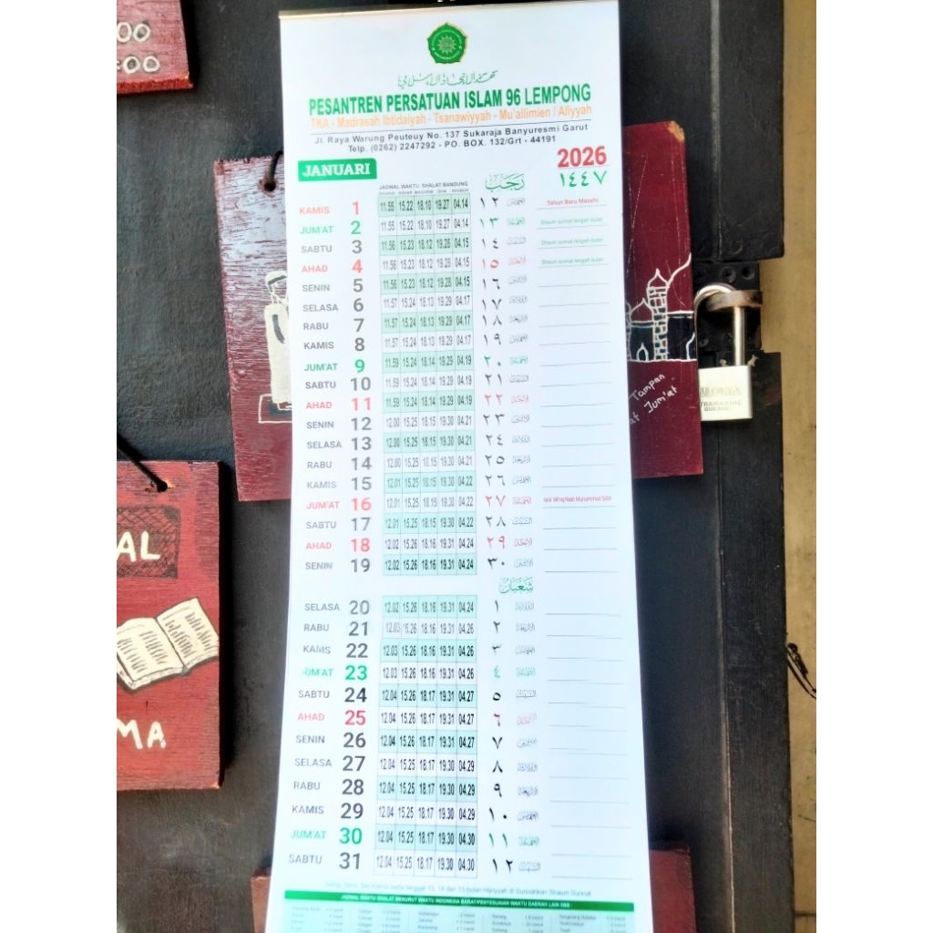 Kalender Islami 2026 Masehi dan Hijriyah kalender dinding bulanan