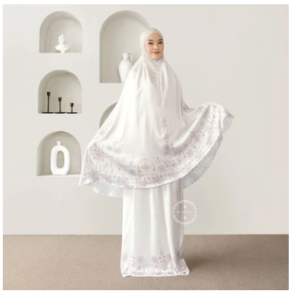 Mukena Travel Miraya Folk BW Satin Silk