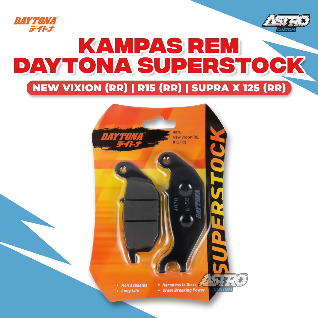 Kampas Rem Belakang Vixion 2017-2015 R15 Dispad Daytona Racing Superstock Pengereman Motor Cakram