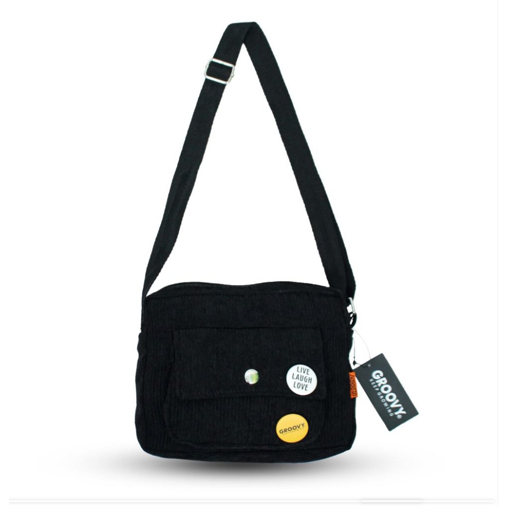 Tas Selempang GROOVY KORDUROI,Selempang pria gaul,sling bag wanita&Sling bag pouch phone