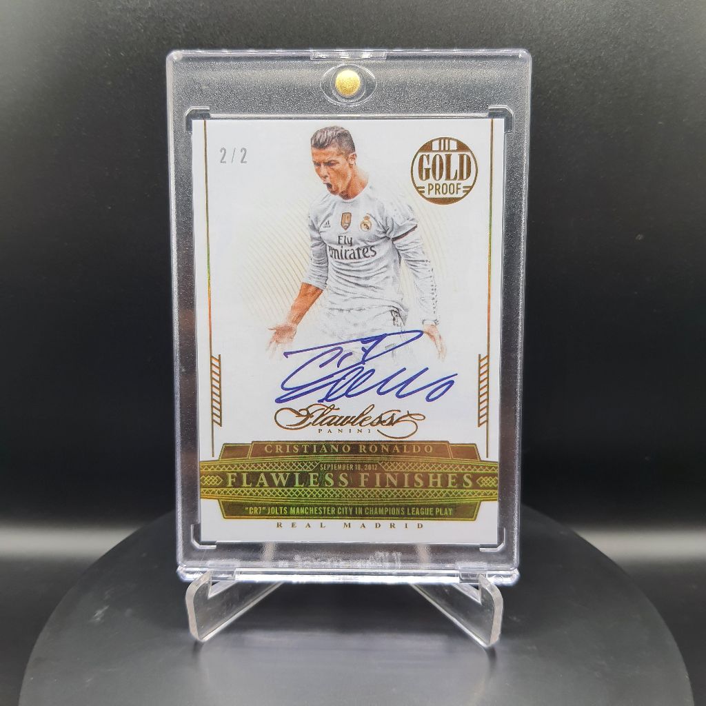 378. Kartu Bola - Custom Card 2016 Panini Flawless Gold Proof Auto #FF-CR7 Cristiano Ronaldo