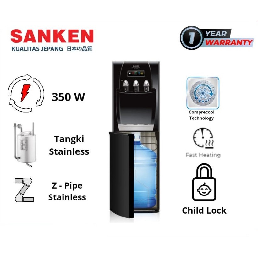 SANKEN Dispenser HWD- C500E Kompresor C500E Galon Bawah HWD-C500E