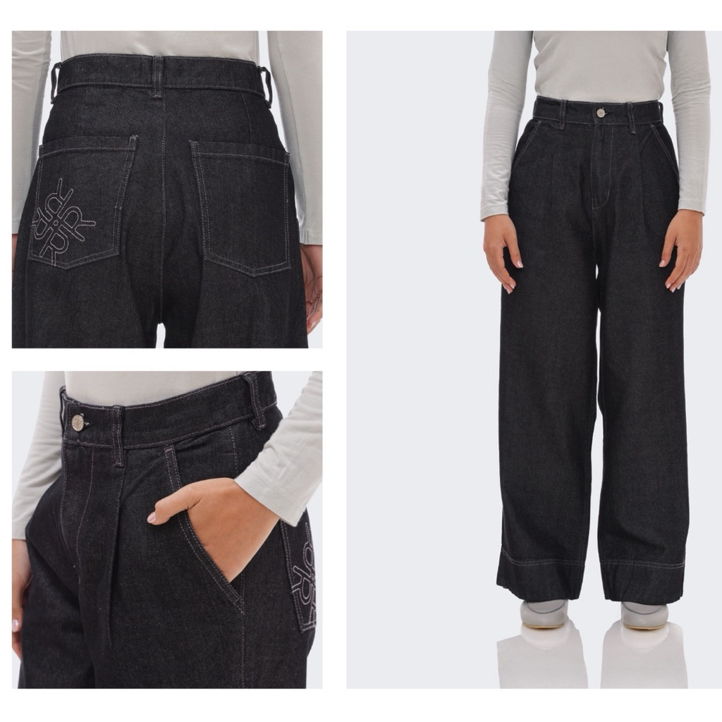 Sabya Pants Riamiranda Denim Series RM Celana Bawahan Wanita Ria Miranda