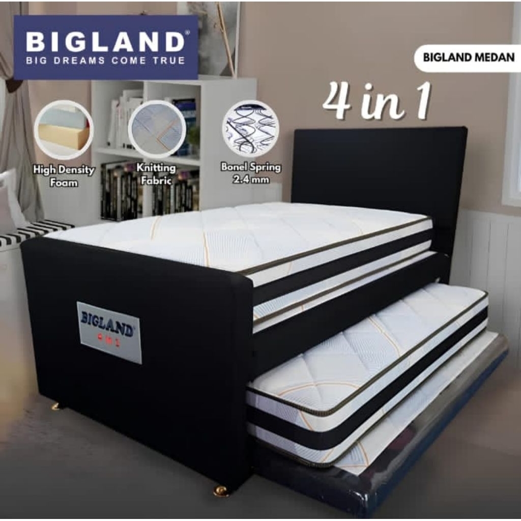 Bed Dorong 4 in 1 Bigland / Bed Sorong 4 in 1 Bigland / Bed Dorong Spring Bed Anak Dewasa Modern
