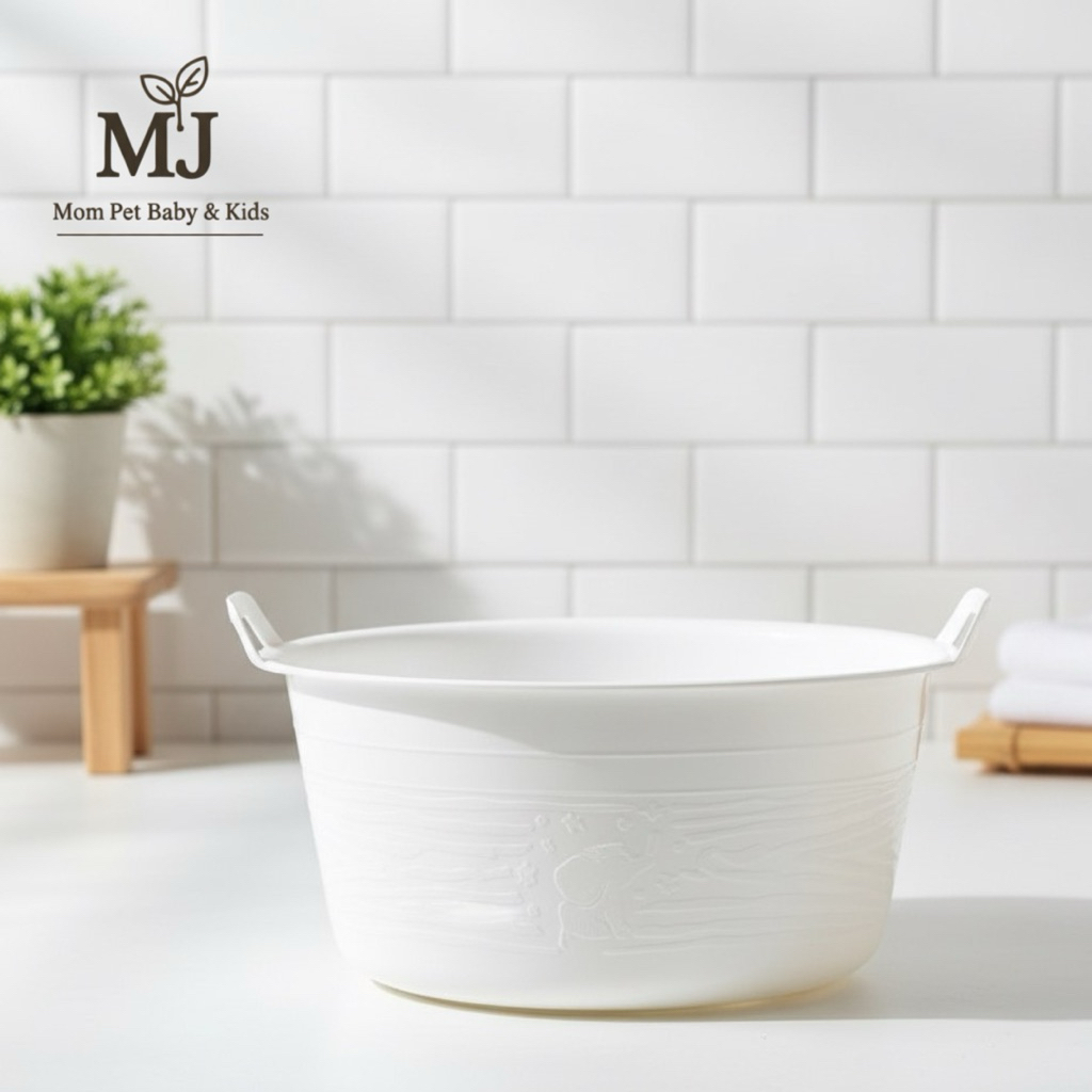 Bak / Baskom Plastik  Putih Dengan Kuping - MJ x RumahPutihQu