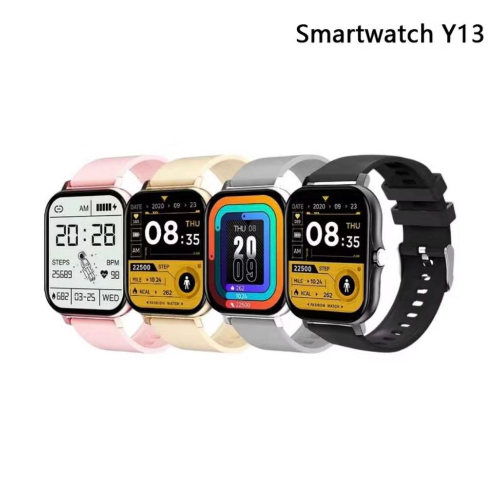 Smartwatch Y13 Jam Pintar Wanita Pria Bluetooth Musik Pelacak Kebugaran Gelang Olahraga