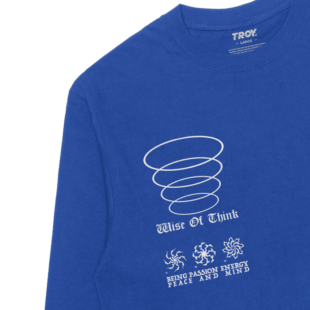 Troy Company Longsleeve Tshirt Benhur Wise Of Think - Kaos Lengan Penjang Biru Benhur LSD 3354