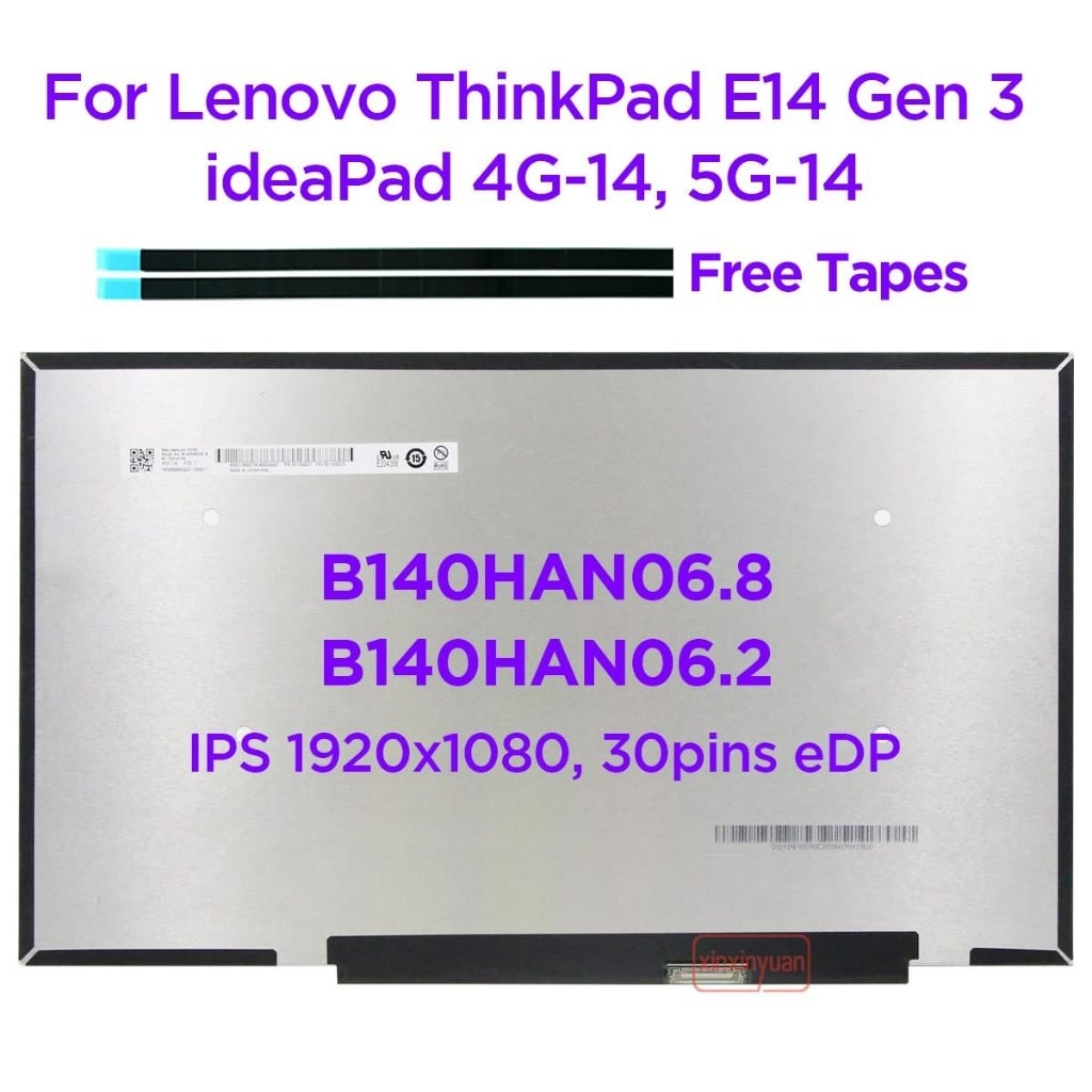 LED LENOVO THINKPAD E14 GEN 2 E14 GEN 3 B140HAN06.8