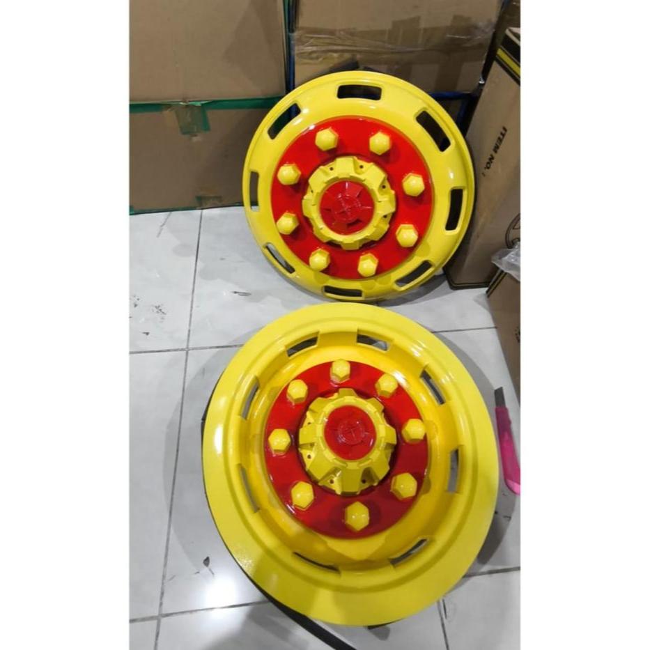 Cover Dop Velg Mobil Truk Truck Canter Ring 16 Baut 8 Kuning Isi 4