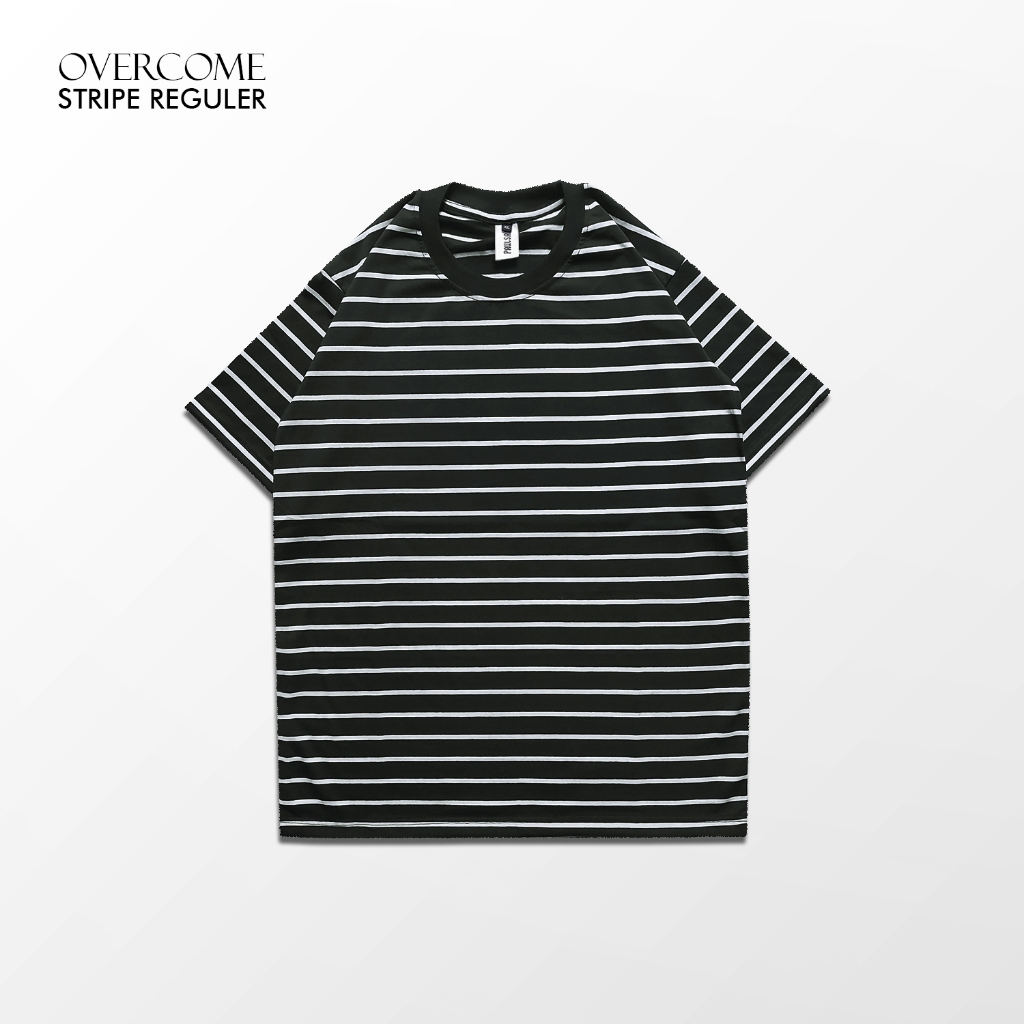 Kaos stripe kaos belang kaos pria garis putih basic hitam