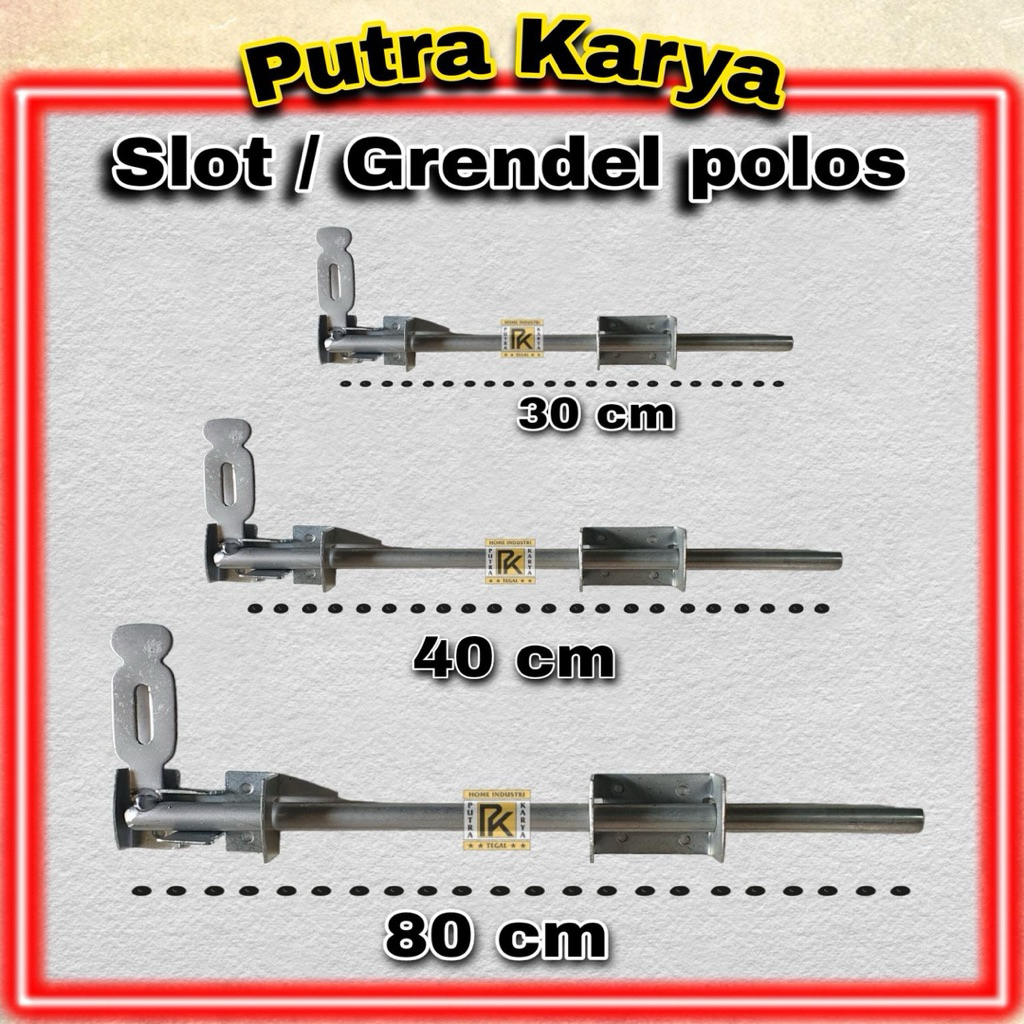 Grendel pintu slot pintu pagar besi panjang 30cm 40cm 60cm 80cm Berkualitas