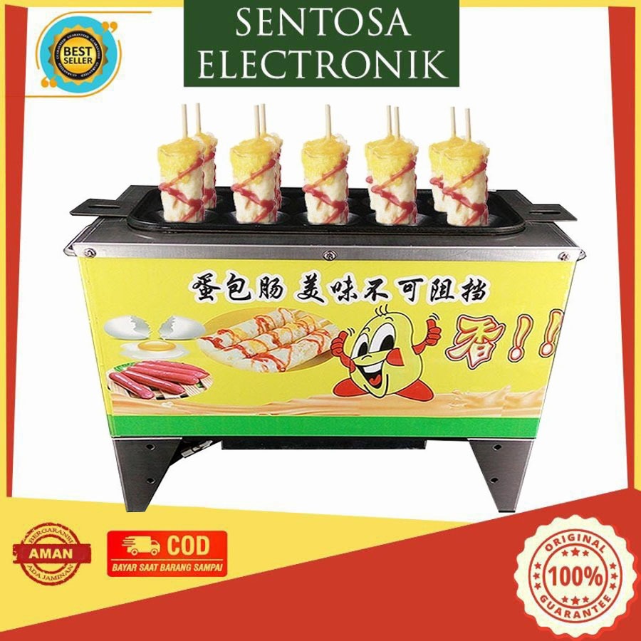 MESIN SOSTEL SOSIS TELUR 10 LUBANG/KOMPOR SOSIS GAS 10 LUBANG