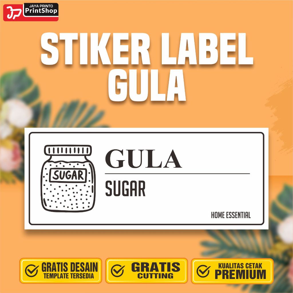 Stiker Label Bumbu Dapur Gula Ready Tahan Air_STICKER